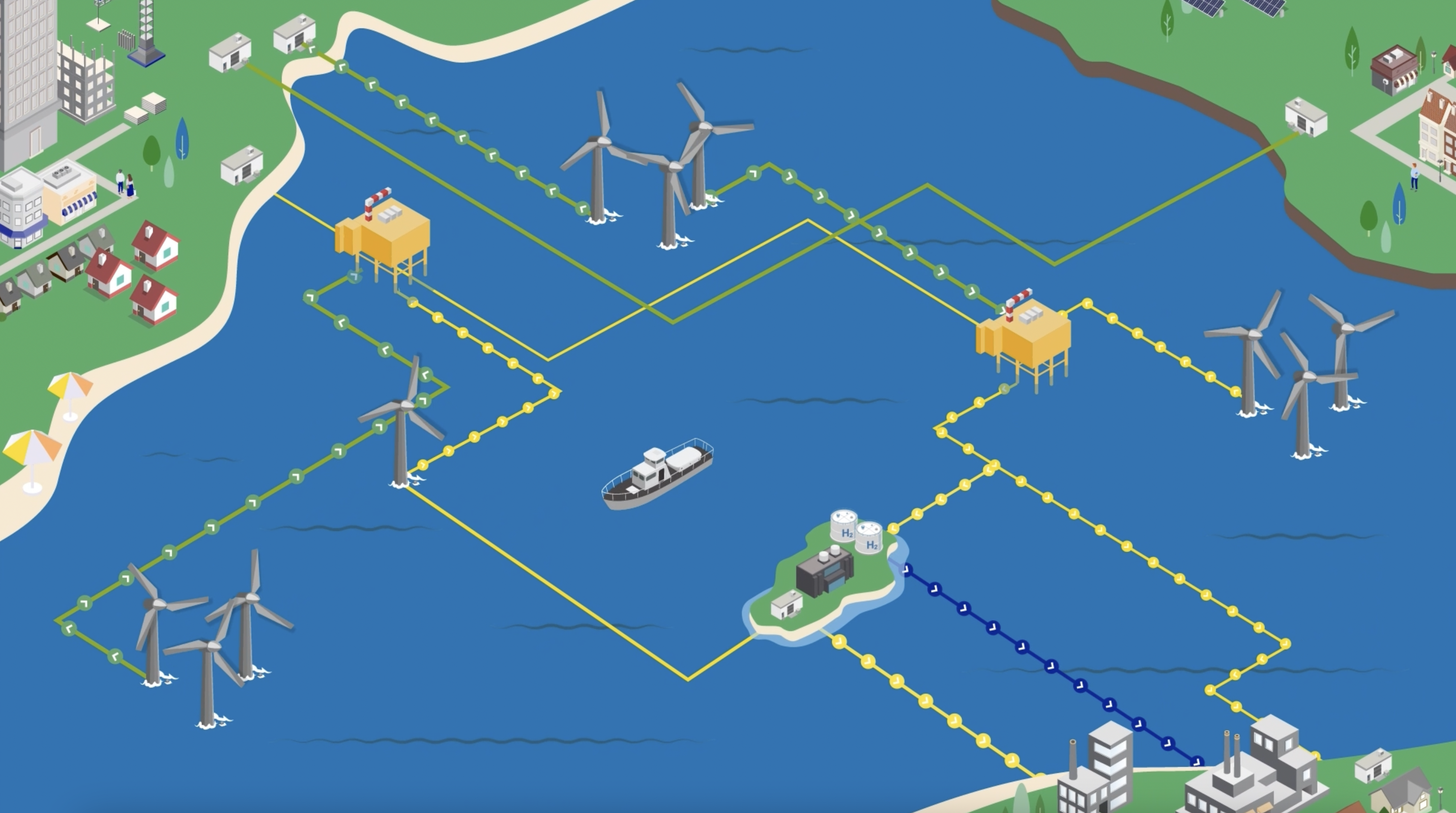 A map of connecting countries via interconnectors and MPIs